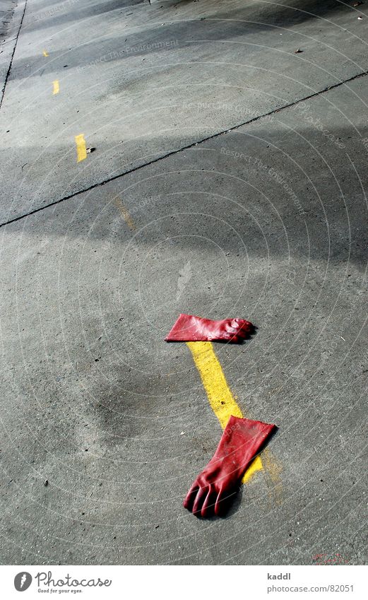 red glove 2 Red Gloves Yellow Contrast Line Obscure Colour Floor covering