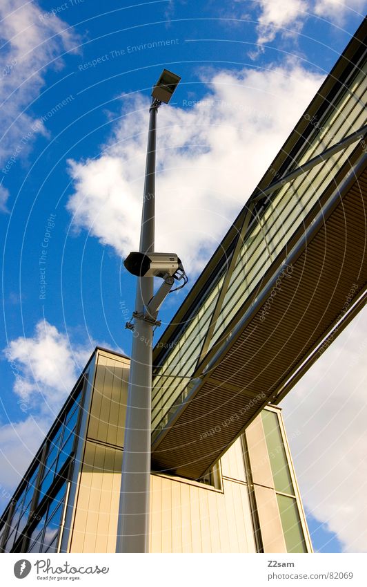 Monitoring I Surveillance Video Lantern Abstract Building House (Residential Structure) Clouds Passage Connect Window Style Camera Geometry Modern Bridge Sky