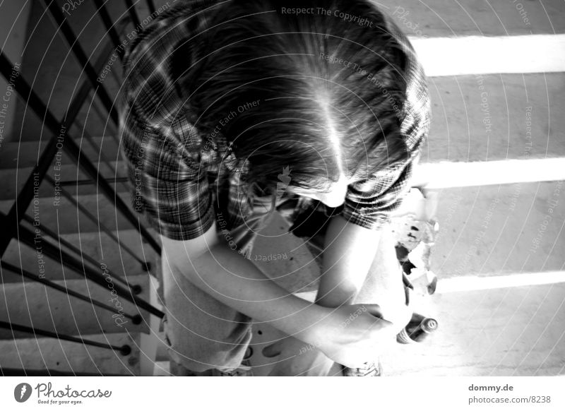 Man and Concrete XI Staircase (Hallway) Black Hair and hairstyles Black & white photo wise