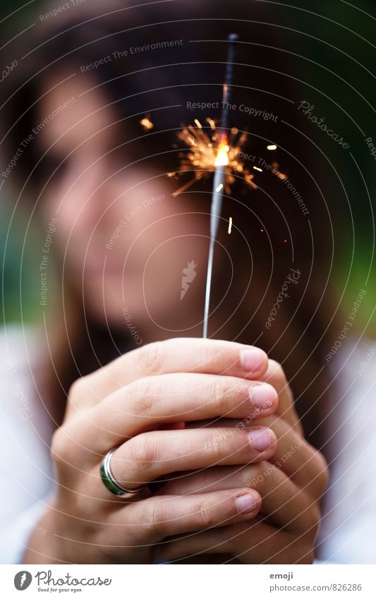 fascination Feminine Hand 1 Human being Candle Kitsch Odds and ends Sparkler Inspiration Infancy To hold on Colour photo Exterior shot Close-up Detail Day