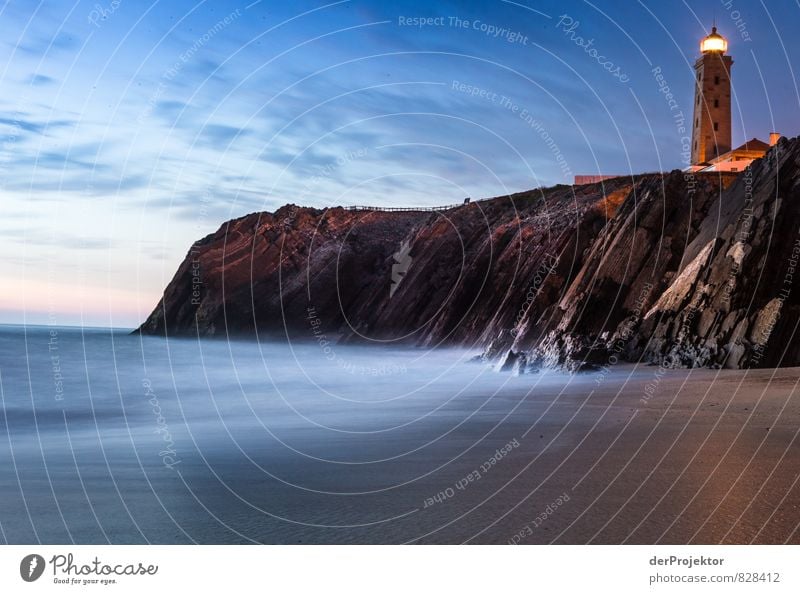 Lighthouse in Sao Pedro de Muel in the blue hour Vacation & Travel Tourism Trip Freedom Sightseeing Summer vacation Environment Nature Landscape Sand Water