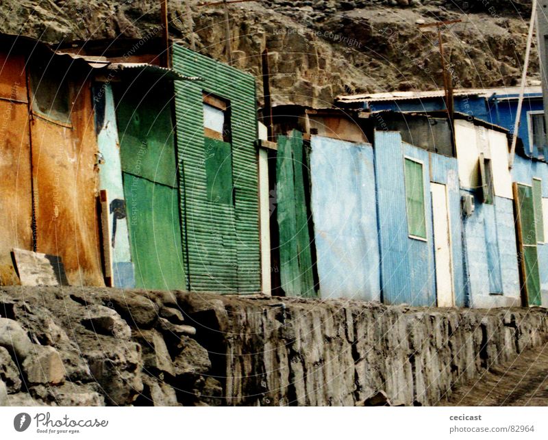 color line Wood flour Insolvency House (Residential Structure) South America abandonment colours stones rocks poor street desert Houses