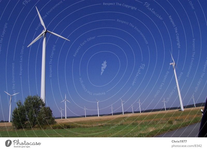 wind power Wind energy plant Electricity Highway Field Sky