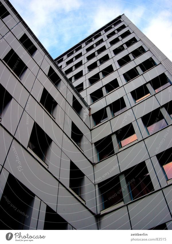 City Hall Kreuzberg City hall Tower block Mayor New building Facade Worm's-eye view Window Prefab construction Windowsill Window board Berlin civic office