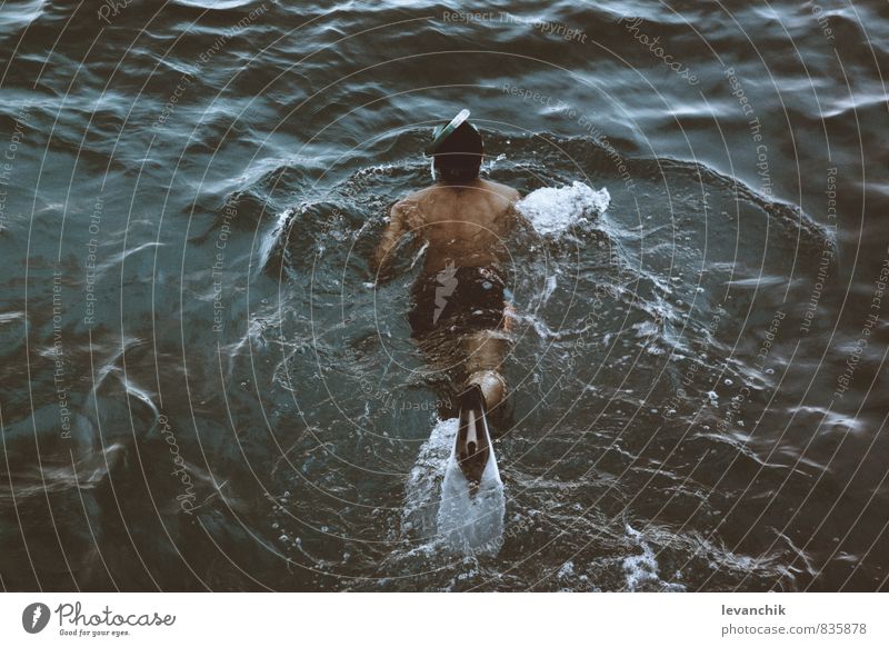 underwater Human being Young man Youth (Young adults) Body Skin Head Hair and hairstyles Arm Legs Feet 18 - 30 years Adults Emotions Serene Ocean Drinking water