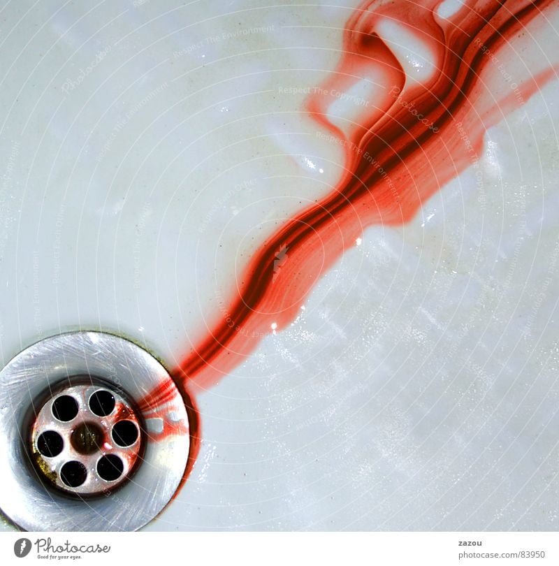 psycho Colour photo Interior shot Detail Red Drainage Blood Blood smear Blood stain Massacre