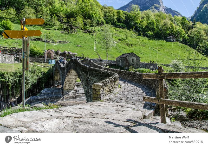 You must cross that bridge. Nature Landscape Lavertezzo Verzasca Valley Canton Tessin Switzerland Europe House (Residential Structure) Bridge Vacation & Travel