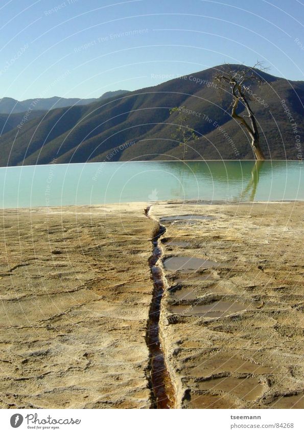 Real or surreal?? Calm Green Sky Lime Stone Minerals Mountain Earth Sand hereve Mexico agua Water blue mountains hill hills Waterfall Sewer bizarre