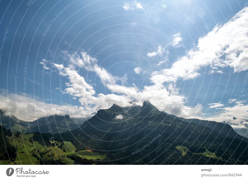 Wide Environment Nature Landscape Sky Beautiful weather Hill Alps Mountain Natural Blue Switzerland Colour photo Exterior shot Deserted Day Panorama (View)