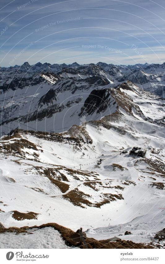 alpine panorama Leisure and hobbies Tanned Vantage point Nebelhorn Tea with schnaps Peak Restaurant Allgäu Vacation & Travel Winter vacation Panorama (View)