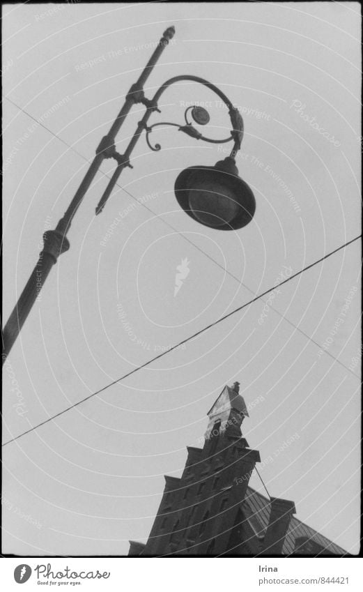 Light my fire City trip Architecture Town Old town Facade Roof Esthetic Historic Gray Black & white photo Exterior shot Deserted Copy Space middle