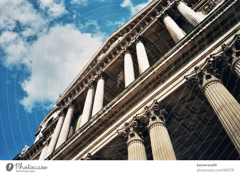 sky-high London Sky Clouds House of worship Saint Paul's Cathedral Religion and faith Perspective Column Canopy (sky) Firmament Capital city