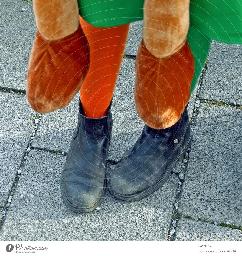 foot luck™ - the series - part 2 Chiropodist Shoe sole Footwear To go for a walk Stockings Pippi Longstocking Green Sidewalk Stand Clothing Community service