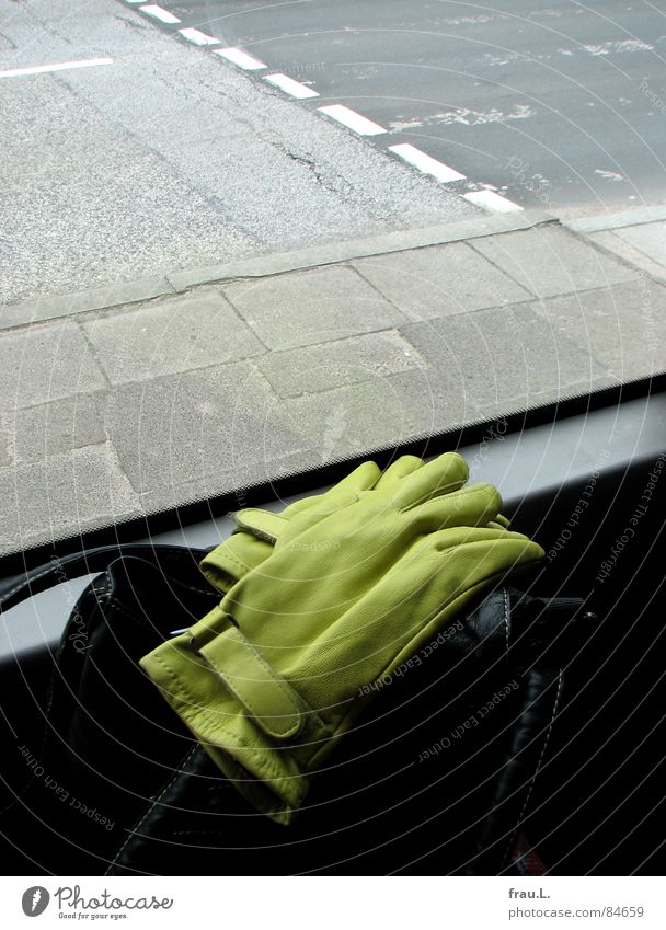 go by bus Gloves Handbag Window Green Asphalt Driving Transport Clothing Traffic infrastructure public transportation Bus Street Trip