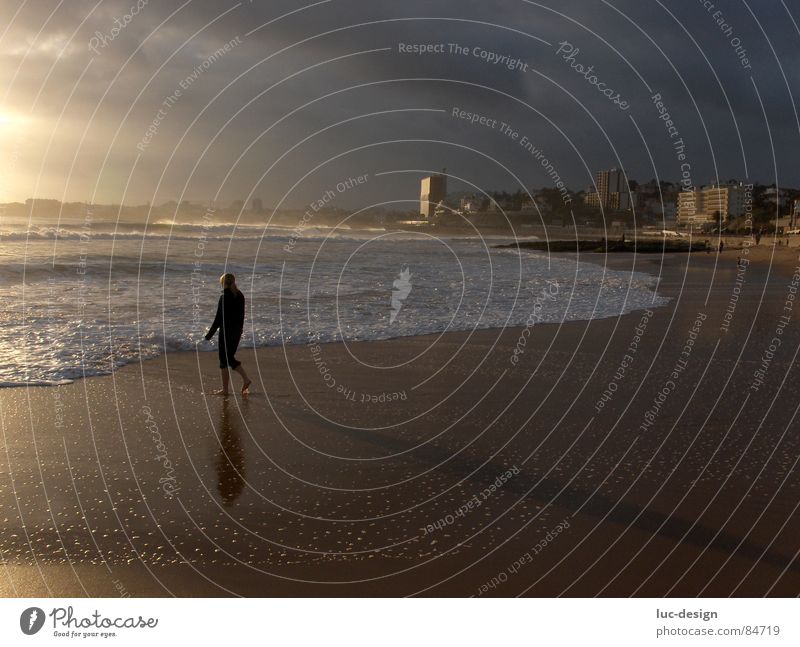 New Year's Day in Estoril (Lisbon) Moody Ocean Beach Coast Sky Water Portugal.