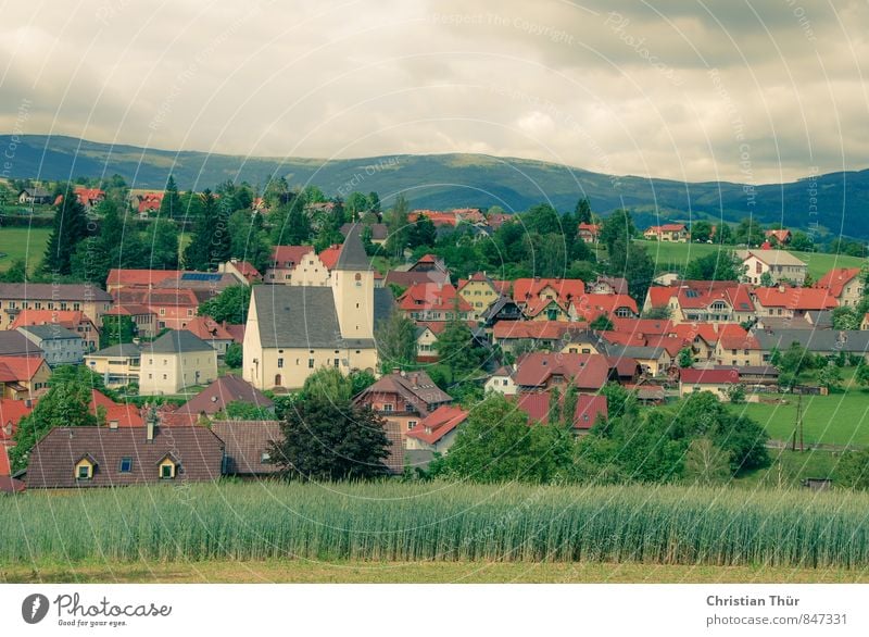 Vorau - Medieval small town Vacation & Travel Tourism Trip Summer vacation Mountain Hiking Nature Bad weather Plant Grain Grain field Field Hill Village