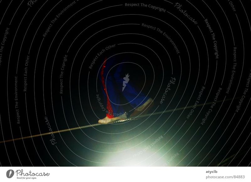 Voltage Colour photo Interior shot Neutral Background Artificial light Back-light Joy Contentment Rope Circus Footwear Enthusiasm Bravery Power Watchfulness