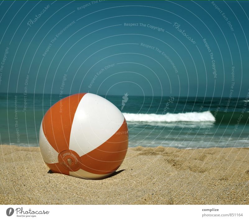 beach ball Vacation & Travel Tourism Freedom Summer Summer vacation Sun Beach Ocean Waves Swimming & Bathing Playing Sports Happiness Emotions Joy Happy Horizon