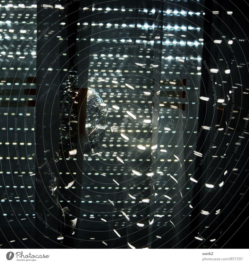 scattered light Window Venetian blinds Shutter Disk Point of light Curtain Transparent Translucent Illuminate Near Moody Calm Distorted Glass Window pane