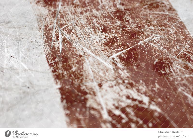 Scratch Schrammstone Heavy Tin Scratch mark Furrow Silver Red Near Scratched Signs and labeling Blackboard Macro (Extreme close-up) Close-up Industry