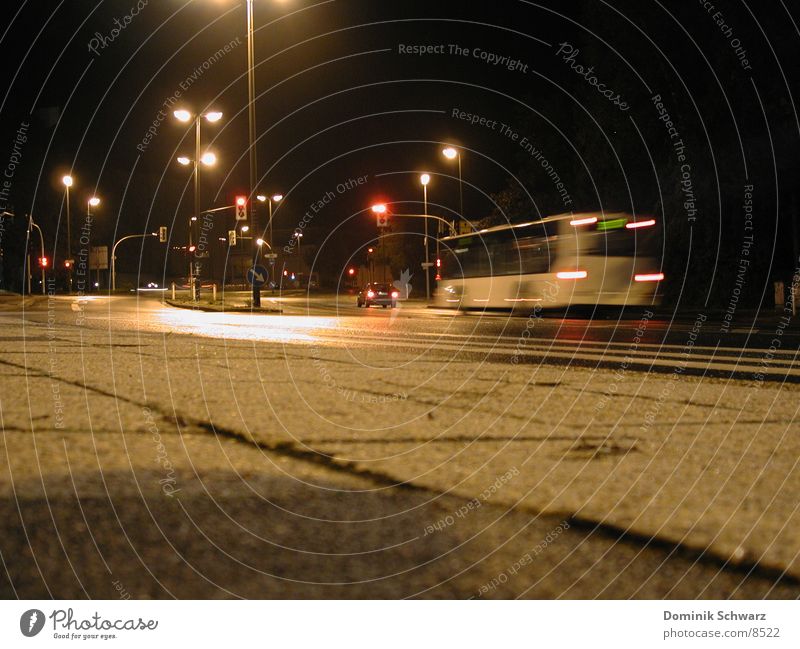 night flight Night Traffic light Blur Dark Transport Lüdenscheid Street Bus Lighting Mixture