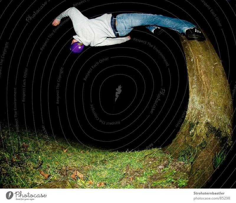 backflip Back somersault Tree Fisheye Speed Soul Dress Extreme sports fish eye motion Sports Crazy Running