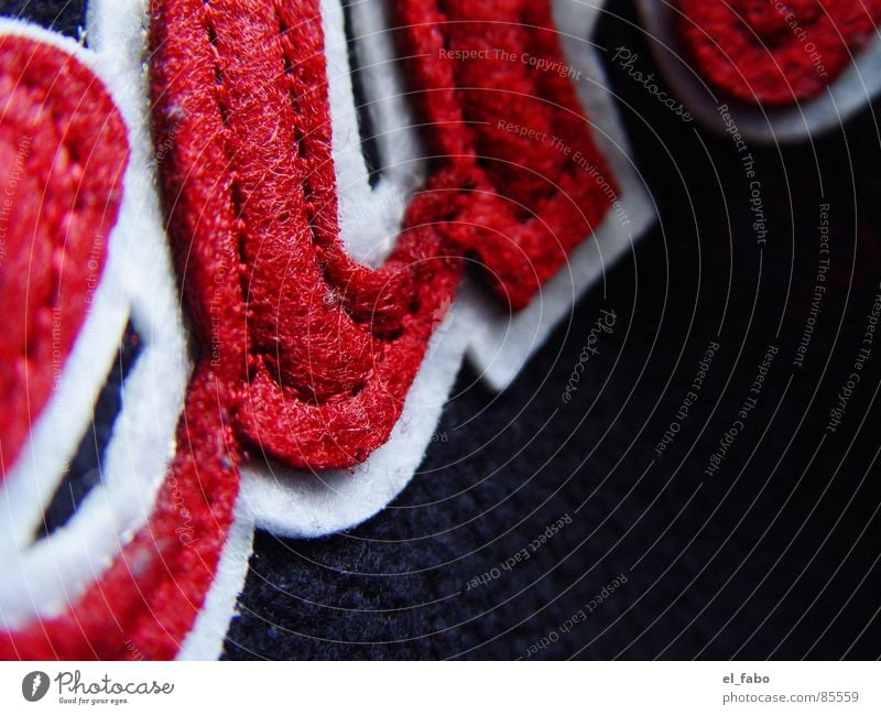 when... Red Black Cloth Stitching Sewing Felt Macro (Extreme close-up) Close-up embroidery (who believes...) etc etc