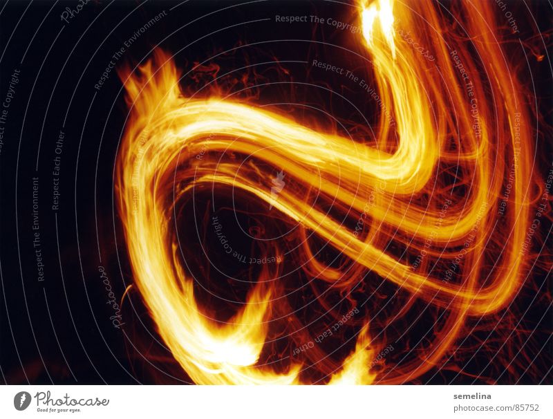 Play with fire Fire Warmth Line Stripe Movement Hot Speed Yellow Red Black Dangerous Transience Burn Curved Fascinating Blaze Spark Flame Wavy line Abstract