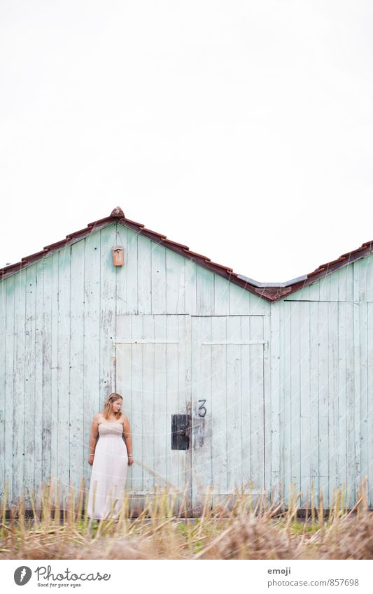 turquoise Young woman Youth (Young adults) 1 Human being 18 - 30 years Adults House (Residential Structure) Hut Beautiful Maritime Turquoise Colour photo