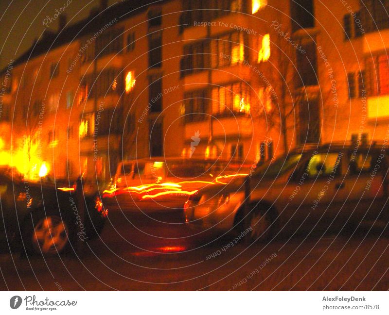 House Lights Visual spectacle Long exposure House (Residential Structure) Wall (building) Orange Evening Street