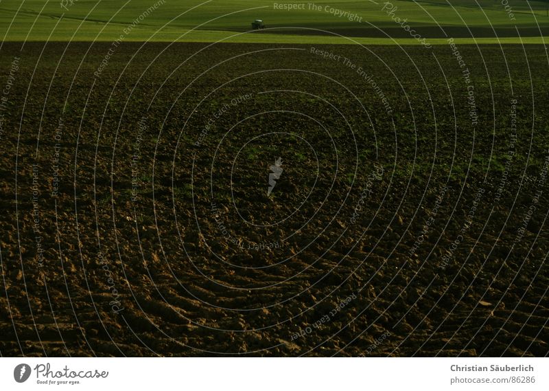 In March the farmer Field Brown Green Meadow Grass Image37 Tractor track