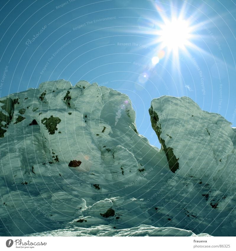 heaven on earth Glittering Winter Mountain Snow Sun Sky mountains Level