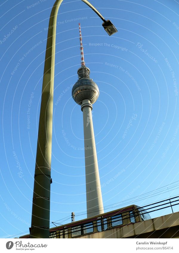 Urbanity II. Alexanderplatz Turquoise Commuter trains Beautiful Berlin Graphic Haste Restless Agitated Light Sky Jump Town Affection television asparagus Middle