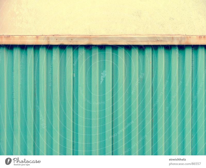 corrugated sheet Ossi Abstract Corrugated sheet iron Garage Calm Germany East Turquoise Soviet zone Soviet occupied zone Cyan GDR Partition wall Blackboard