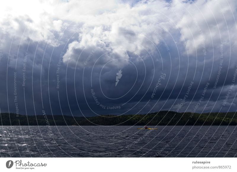 Dalsland #1 Canoe Kayak Canoeing Tourism Adventure Expedition Summer Summer vacation Sweden Sports Aquatics Human being Nature Landscape Water Sky Clouds