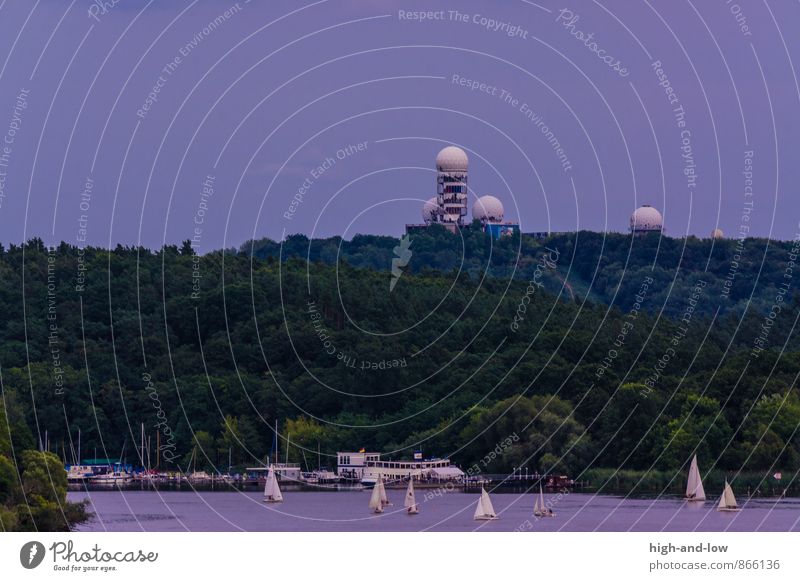 Field Station Berlin Teufelsberg Aquatics Sailing jamming transmitter Technology High-tech Telecommunications Information Technology Landscape Summer Weather