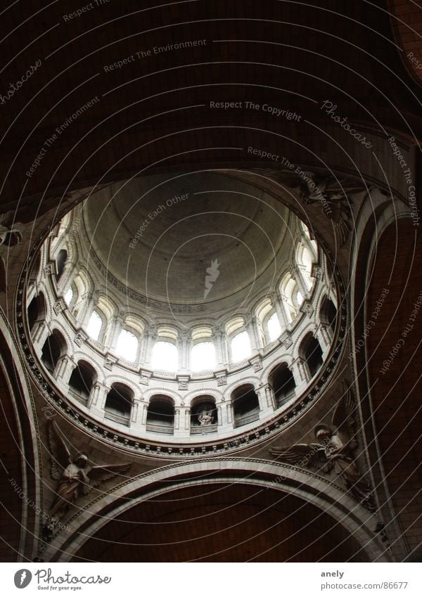 twilight of the gods Religion and faith Tourism Heavenly Sublime Light Deities Paris Domed roof Stucco Think Interior shot Sacré-Coeur House of worship