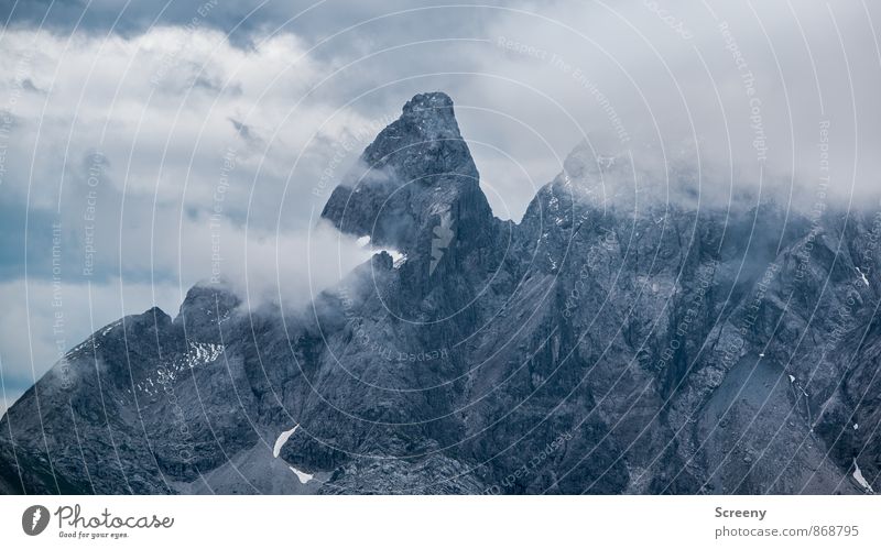 hammer point Nature Landscape Sky Clouds Summer Weather Rock Alps Mountain Allgäu Allgäu Alps Peak Gigantic Large Point Power Patient Calm Fear of heights