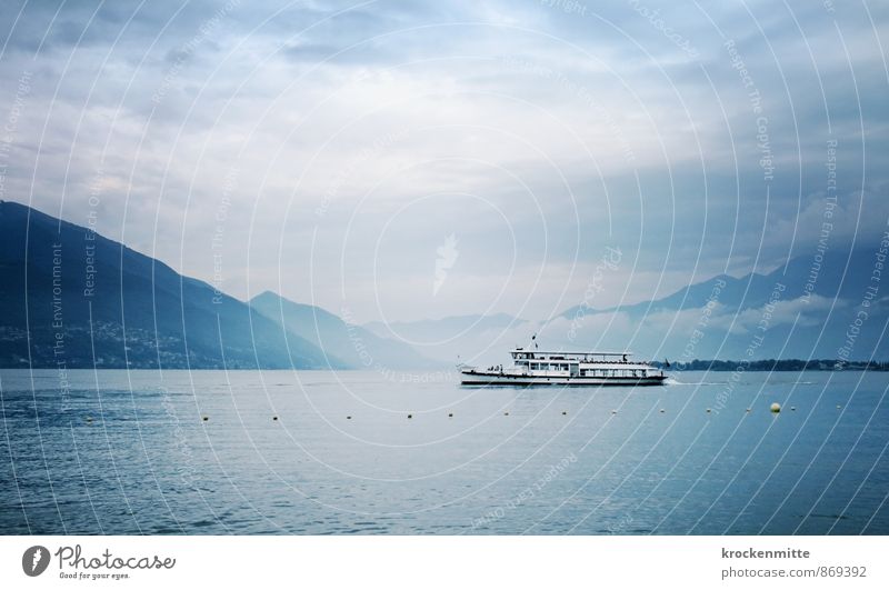 Langensee gang Vacation & Travel Tourism Nature Landscape Bad weather Waves Coast Lakeside Lago Maggiore Transport Means of transport Passenger traffic