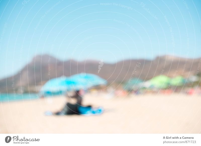 lazy hazy day on the beach Nature Sky Cloudless sky Summer Weather Beautiful weather Coast Beach Swimming & Bathing Sunshade Vacation & Travel Goof off Hot