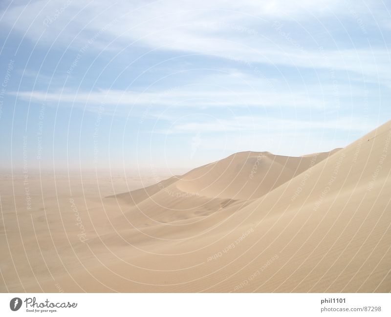 Namibia Desert Summer Africa Beige Beach dune Namib desert Sun close to the sun