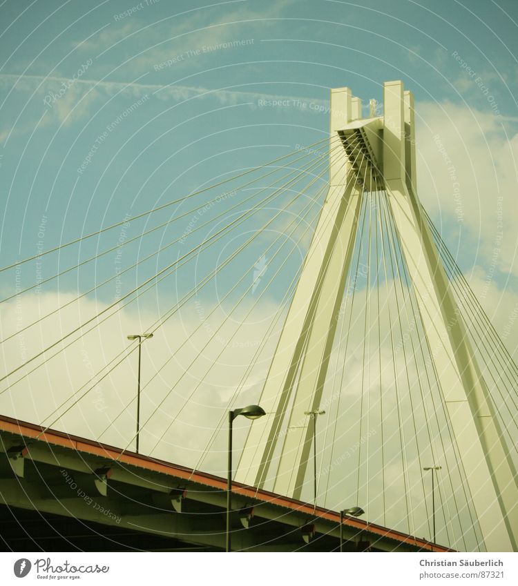 Road to heaven Clouds Overpass Freeway Speedway race Ludwigshafen Painted Bridge Sky Pylon