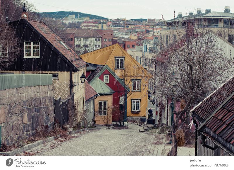 Oslo Norway Town Capital city Old town Deserted House (Residential Structure) Historic Uniqueness Beautiful Yellow Senior citizen Tourism Tradition Mixture