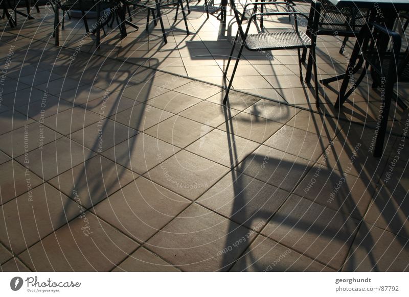 Cafe del Winter Sun Sun's reflection Bright Light Chair Balcony Café Midday sun Shadow play Sunday Sunset Darken Morning Reflection Ease Refraction