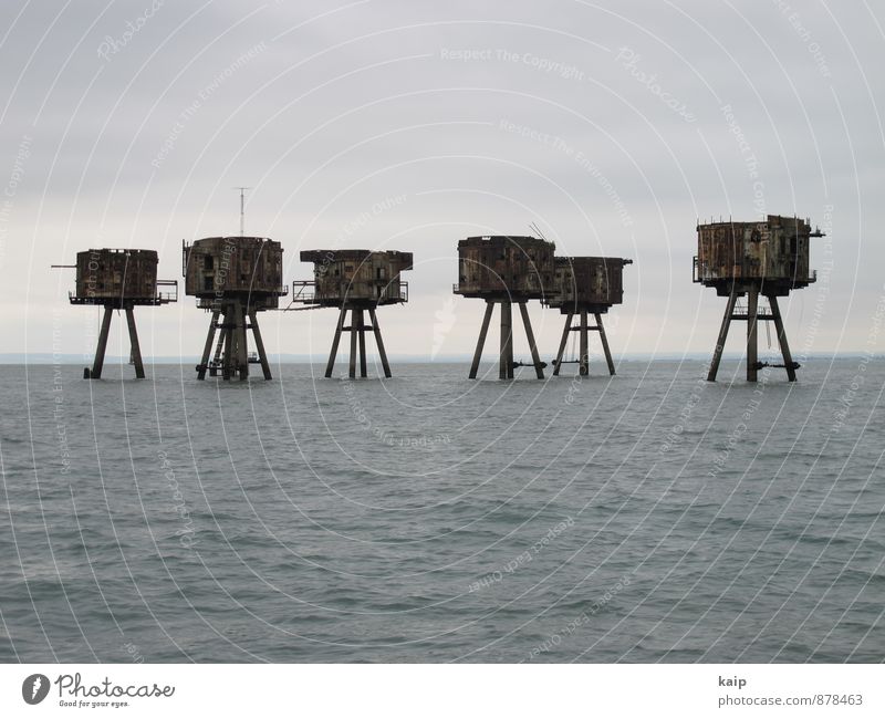 Red Sand Towers Landscape Water Clouds North Sea Deserted House (Residential Structure) Ruin Manmade structures Navigation Looking Swimming & Bathing Stand