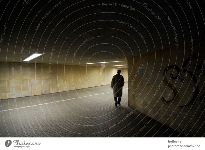 round the corner... Tunnel Light Cycle path Eerie Going Threat Mysterious Loneliness Mood lighting Underpass