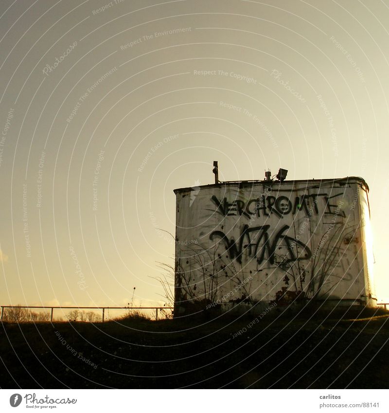 Chromed wall .... Subsidy Gravel pit Construction site Out of service Decline Ravages of time Back-light White balance Spray Tagger Spray can Mural painting