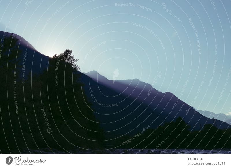 in the shadow hole Vacation & Travel Tourism Trip Adventure Freedom Summer Mountain Hiking Environment Nature Landscape Air Water Sky Cloudless sky Sun Sunrise