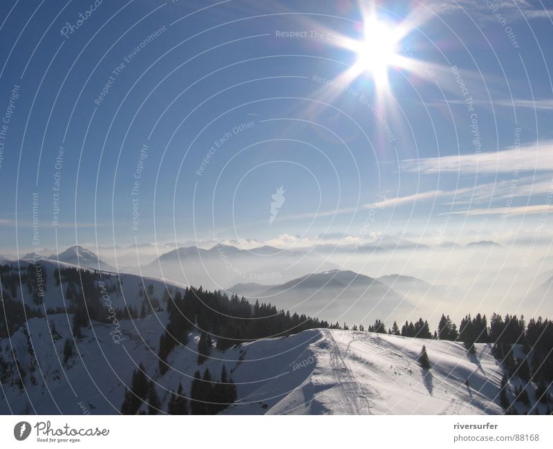 in winter Alpine pasture Fog Snow melt Natural phenomenon Vail Snowdrift Wilderness Whipped eggwhite Environment Mountain range Shroud of fog Mountain meadow