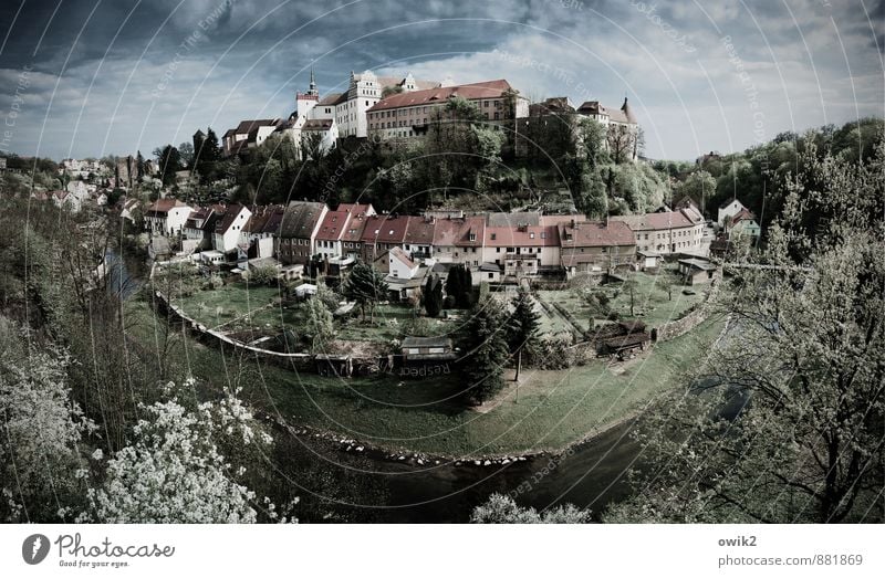 home sounds Landscape Sky Clouds Horizon Spring Plant Tree Grass Bushes River bank Spree Bautzen Germany Lausitz forest Small Town Old town Skyline Populated